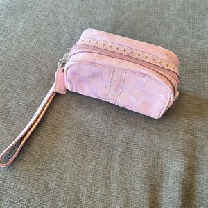 Coach Signature Mini Bag Wristlet – Pink